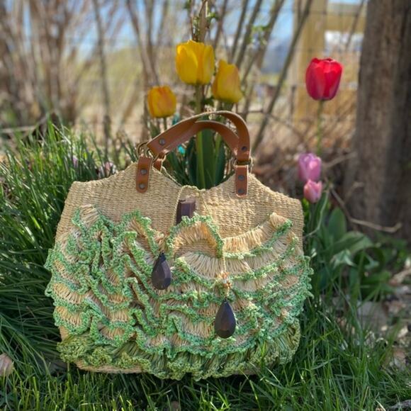 Serpui Marie Grass Handbag - Picture 1 of 4